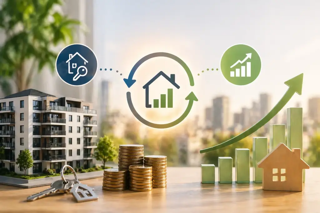 Комбинирана стратегия при инвестиция в имот – доход от наем и капиталова печалба във времето