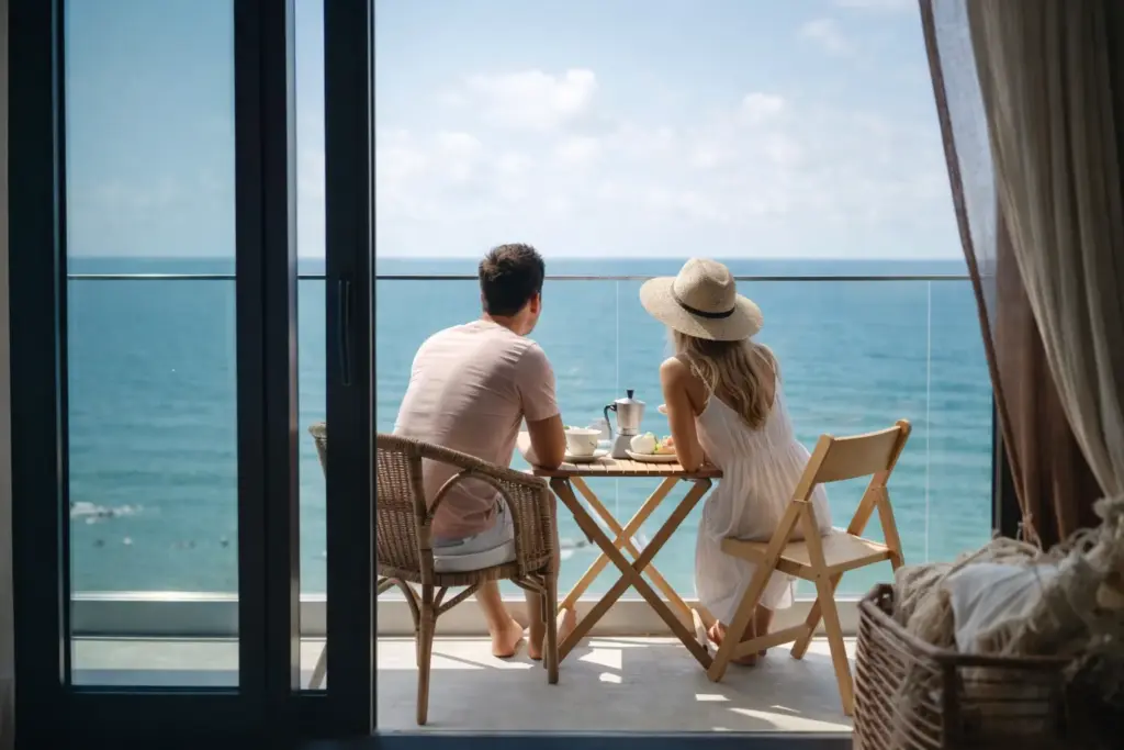 Двойка закусва във ваканционен имот на Черноморието